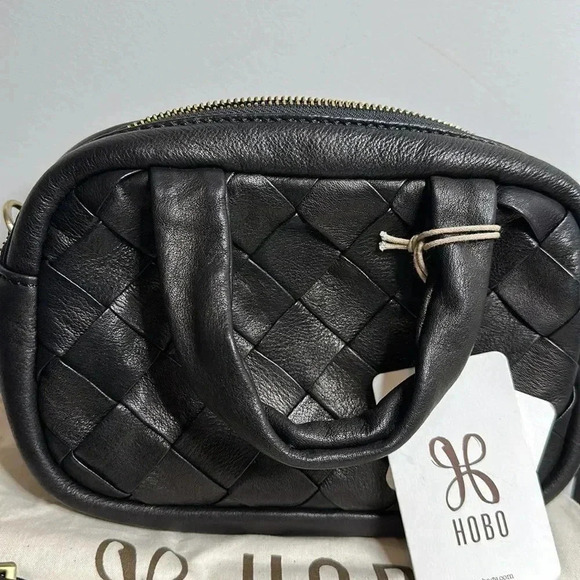 HOBO Black Maze Woven Leather Satchel - Picture 12 of 12